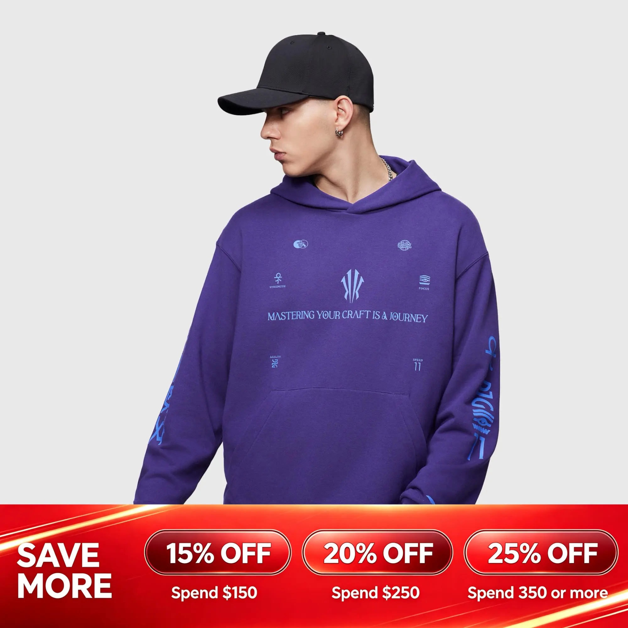 [Back to School] ANTA Menswear KAI Hoodie Kyrie Irving Classic Fashion Basketball Dailywear Long-sleeve Purple Blue White BTS