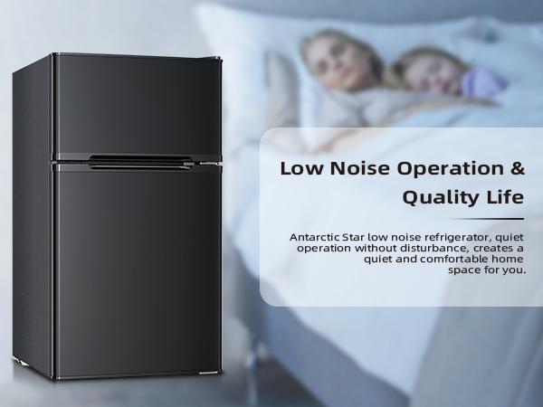 Antarctic Star Mini Compact Refrigerator, 3.2 Cu.Ft. Separate Freezer Double 2-Door Adjustable Removable Shelves,Mini Fridge with Double Doors, for Basement/Apartment/Dorm/Office