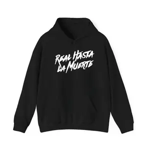 Real Hasta La Muerte - Unisex Cotton Hoodie Design for Men Casual Menswear Pullover