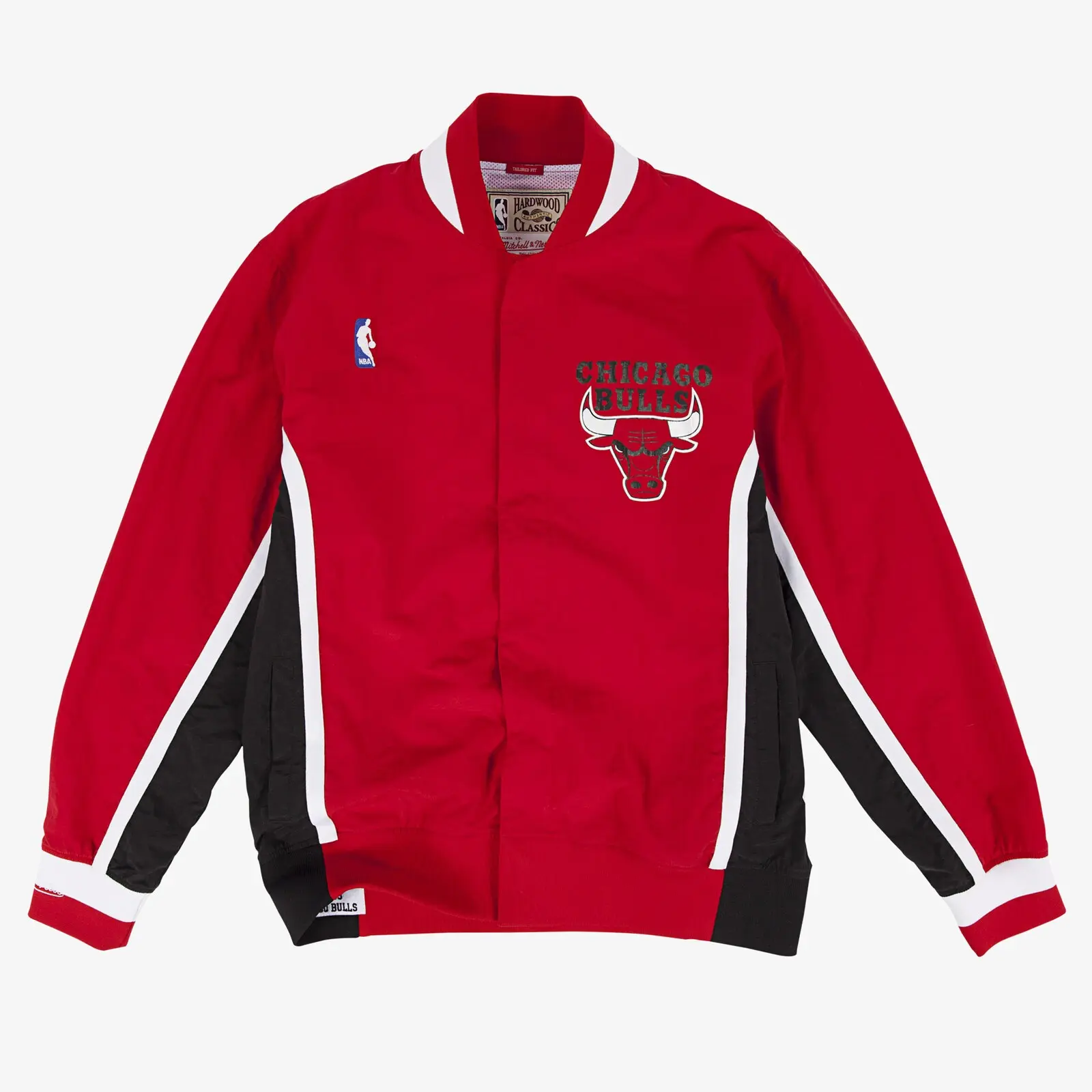 Chicago Bulls 1992-93 Red Authentic Full-Snap Warmup Jacket - Mitchell & Ness NBA Throwback, Retro Warmup Jacket Coats Jersey