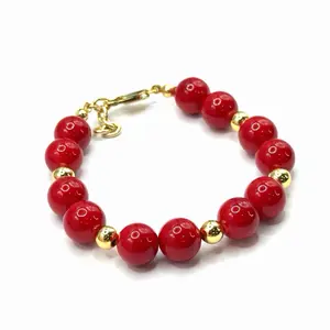 Coral rojo de imitación brazalet