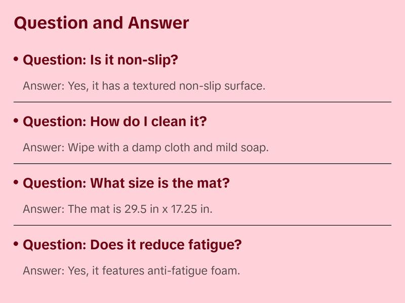 Paris Hilton Comfort Kitchen Mat, “That’s Hot” Design, Cushioned Anti-Fatigue Foam with Non-Slip Surface – Pink