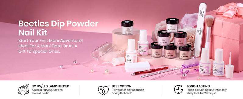 Beetles Dip Powder Starter Nail Kit with【Base&Top Coat&Activator&Manicure Tool】Don't Need UV light Nail Art Nails at home Nail Salon Gift#SpringTok Cosmetic Polish  Cutics #TikTokShopBacktoSchool