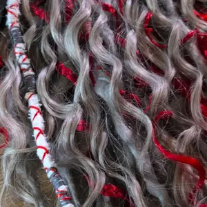 Red River Dreadlock Extensions with Red Accents and Natural Wave Texture for Stylish Hair Enhancement