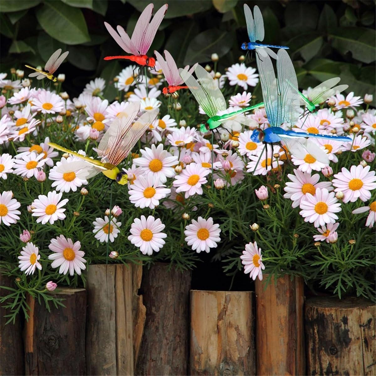 Whimsical home decor,12PCS Outdoor  Dragonfly Rod Clip, Garden Metal Dragonfly Clip. Natural Organic Concept, 3D Dragonfly Garden Decoration, Creative Home Accessories