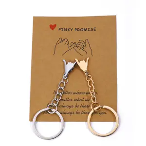 2pcs Pinky Promise Gift Matching Gifts for Him Her Best Friend fmaily Matching Keychains for Gifts
