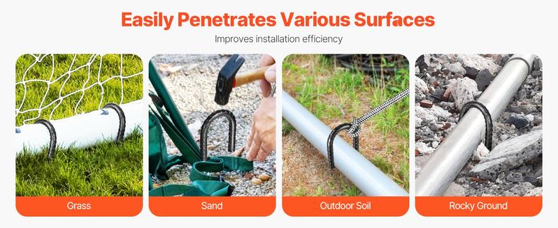 12-Inch Rebar Stakes 16 Pack Heavy Duty J Hook Galvanized Steel Ground Anchors For Lawn Garden Fencing Tent Guy Lines Landscaping Construction And Outdoor Use Corrosion Resistant Durable Steel