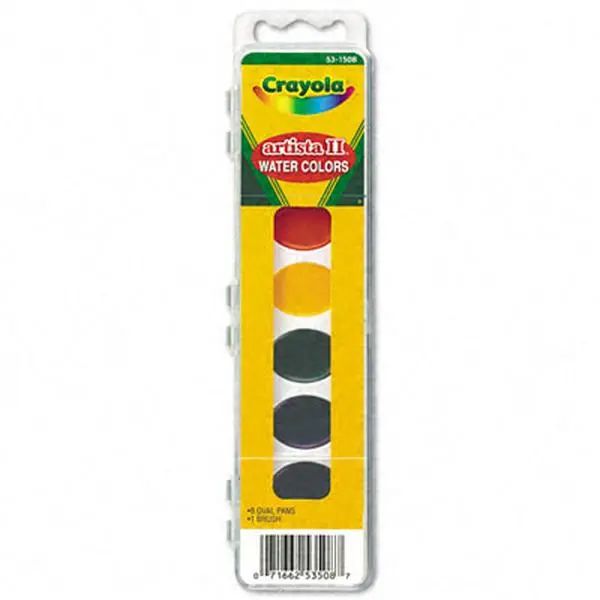 Crayola Artista II 531508 8-Color Watercolor Set - Includes Violet, Brown, Orange, Red, Budget-Friendly, School & Office Educational Stationery Supplies, Bright Colors