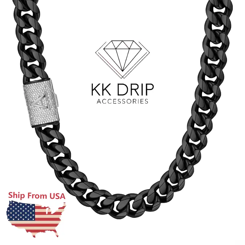 Men's Stainless Steel Cuban Link Chain Necklace - Hip-Hop Punk Style Long Jewelry with Initial Letter Name Plate, Daily Costume Fashion Accessory, Gift for Boyfriend, Suitable for Casual Wear & Party Use, Hip Hop Jewelry