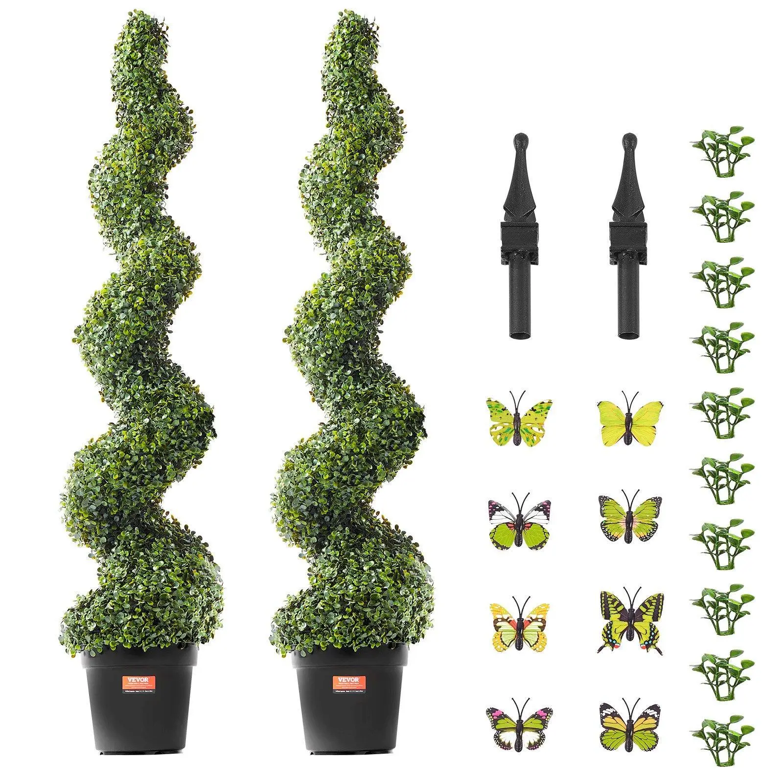 【SummerFinds】VEVOR 2 Pack 5' Artificial Boxwood Topiary Tree Faux Plant UV Decor In/Outdoor