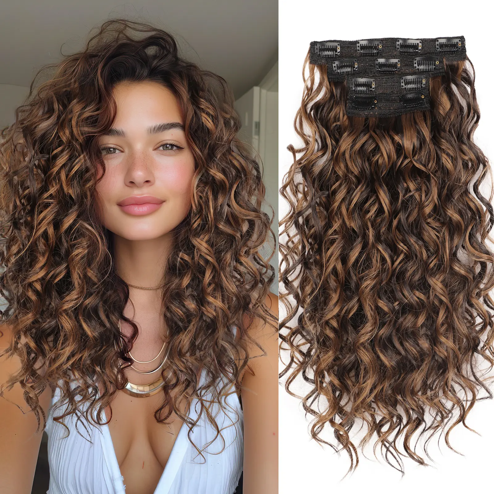 22Inch-Chocolate Brown with Dark Brown