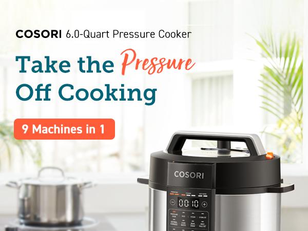 [Live] COSORI Electric Instant Pot Pressure Cooker 6-Qt, 9-in-1 Multi-Cooker: Rice, Sauté, Sous Vide,Sterilizer,1100W,Stainless Steel,Aluminium Inner Pot,Cookbook