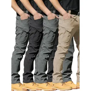 4 pieces of men's slim fit tactical work pants - durable and tear resistant multi pocket work pants, designed to withstand all seasons, suitable for hiking, camping, outdoor and daily use (machine washable), hiking pants gift