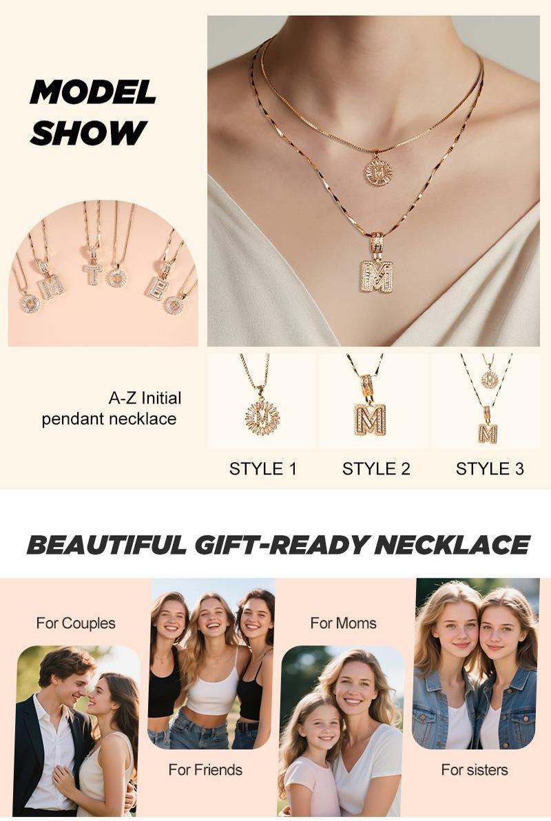 2 Pack Initial Letter Necklace 14k Gold Plated Bling Dainty Necklaces Trendy Chunky Custom Name Necklace Personalized Round Circle Pendant Zirconia Letters Name Valentine's Day Anniversary Jewelry Set Gifts for Mom Gifts for Daughter tiktokshopspringglowu 2 Pack Initial Letter Necklace 14k Gold Plated Bling Dainty Necklaces Trendy Chunky Custom Name Necklace Personalized Round Circle Pendant Zirconia Letters Name Valentine's Day Anniversary Jewelry Set Gifts for Mom Gifts for Daughter tiktokshopspringglowu