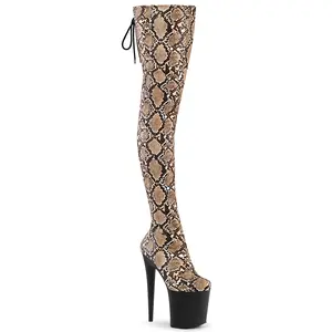 Pleaser Women's Platform Snake Print Footwear, Model 3008SP-BT Women's Boots, Suitable for All Seasons