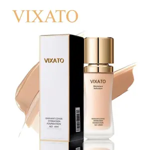VIXATO Super Stay Dewy Flawless Foundation - Full Coverage, 24H Longwear, Super Waterproof, Sweat-Proof, 4-in-1 Hydrating Formula