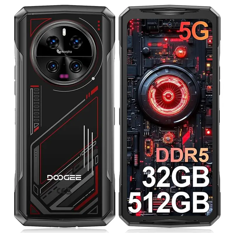 DOOGEE V40 Rugged 5G Unlocked Mobile Phone, 32GB+512GB, Android 14, 6.78" FHD+120Hz Screen, 8680mAh Battery, 108MP+20MP Night Vision Camera, Dual SIM, Flash, Bluetooth, Fast Charging, Durability, Expandable Flash Card Support, Fingerprint