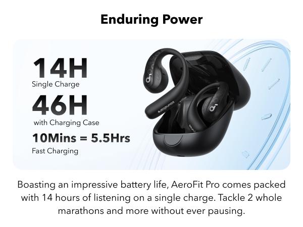 [Refurbished]soundcore by Anker AeroFit Pro Open-Ear Headphones, Ultra Comfort, Secure Fit, Ergonomic Design, Rich Sound with LDAC, Bluetooth 5.3, IP55 Water-Resistant, 46H Playtime, App Control, Wireless Earbuds, Headphones Bluetooth, On Ear, Audio, Wire