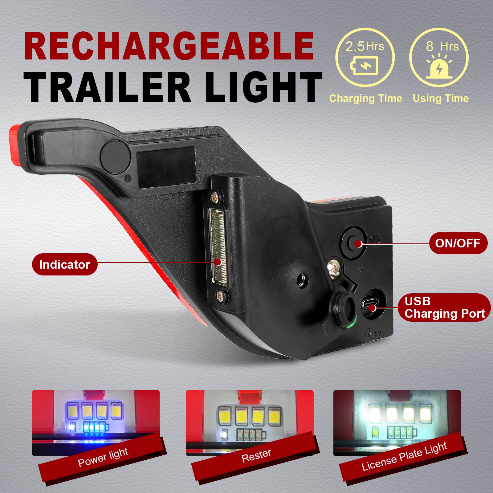 AgriEyes T033/T28/T212/T30B Wireless Trailer Lights kit, Rechargeable Magnetic Portable LED Tow Lights Kit for Trucks Car Accessories