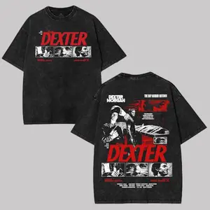 Dexter Morgan Washed T-shirt, Tank Top, Sweater, Hoodie Heavyweight Cotton Streetwear graphic vintage tees, Bay Harbor Butcher TV Show Tee, Vintage Crime Thriller Shirt Classic unisex acid Apparel Clothes