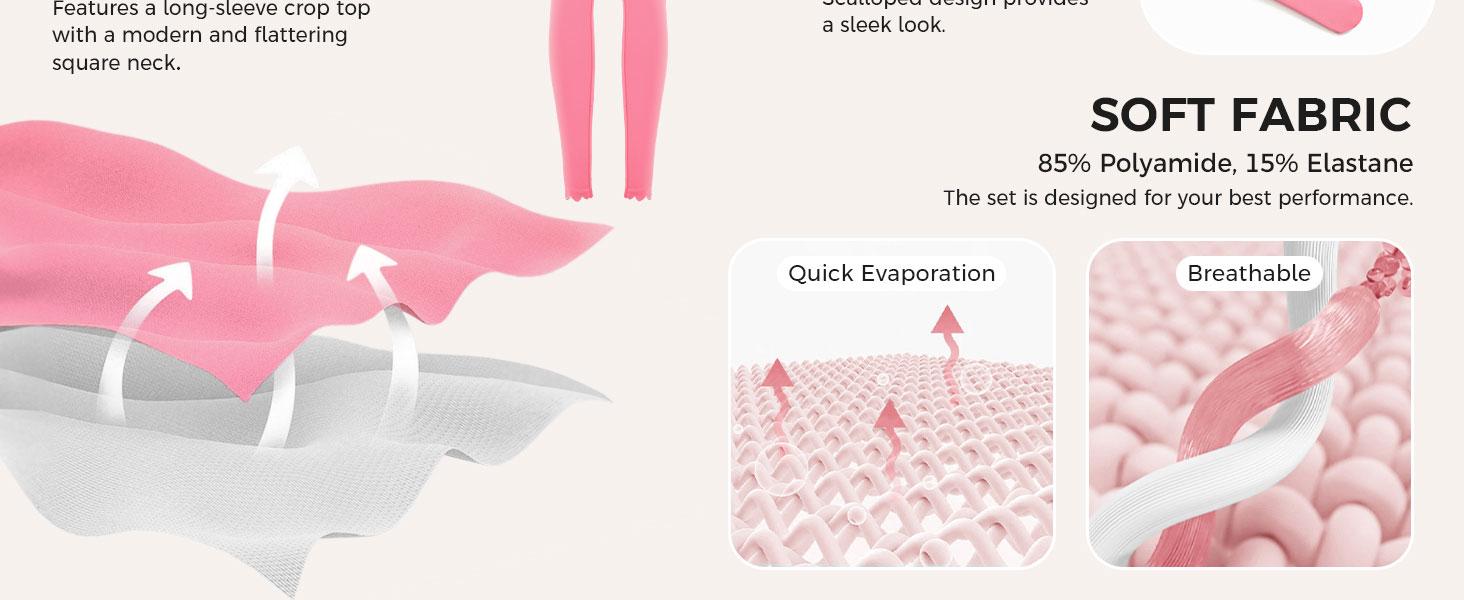 Fisoew Two Piece Workout Sets For Women High Waisted Scolloped Leggings with Crop Tops Gym Yoga Active Wear Outfits Fisoew Two Piece Workout Sets For Women High Waisted Scolloped Leggings with Crop Tops Gym Yoga Active Wear Outfits