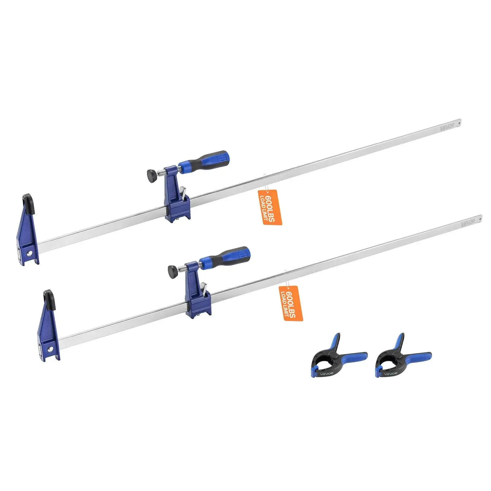 VEVOR 2-Pieces Heavy Duty Bar Clamps for Woodworking, 36 in Opening, Lockable Handle F-Clamp, 600 lbs Load Limit, 2-1/2 in Large Jaw Depth, Cast Iron & Carbon Steel, Easy to Use for Joining Wood, Metal Working