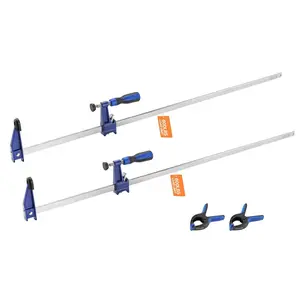 VEVOR Bar Clamps for Woodworking, 2-Pack 36 inch Opening, Lockable F-Clamp with 600 lbs Load Limit, 2-1/2 inch Depth, Cast Iron and Carbon Steel, Easy to Use, Wood Clamps for Woodworking Metal Working