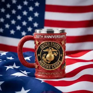 1pc Military Honor Red Ceramic Coffee Mug Classic Patriotic Design Reusable Coffee Cup Thoughtful Gift for Veterans Men and Military Supporters Ideal for Holidays Birthdays Special Occasions Home Office Drinkware party cup
