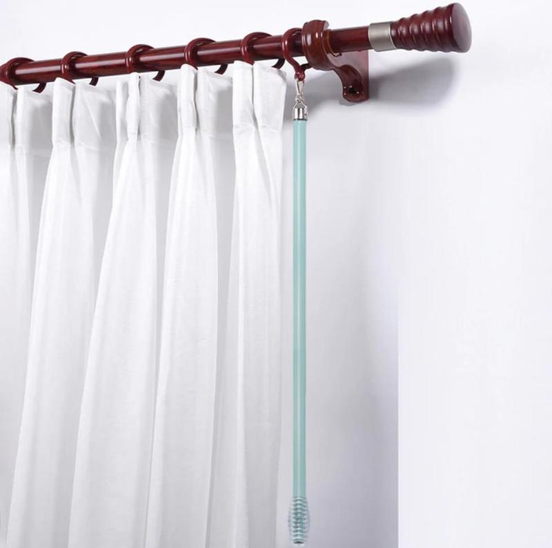 Inovaday Curtains Pull Wand Rod With Effortless Opening and Closing Drapery Sturdy Durable Aluminum Alloy & Wrought Iron 40 Inches