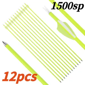 12pcs mixed carbon arrow 1500sp 1.75 inch arrow feather with arrow id4.2mm outdoor sporting goods od6.0mm professional beginners are suitable for daily archery practice competition archery accessories
