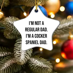 Funny Cocker Spaniel Dad Gifts from Men to Cocker Spaniel Dog Owners, Star Ornament for Christmas Unique Gifts