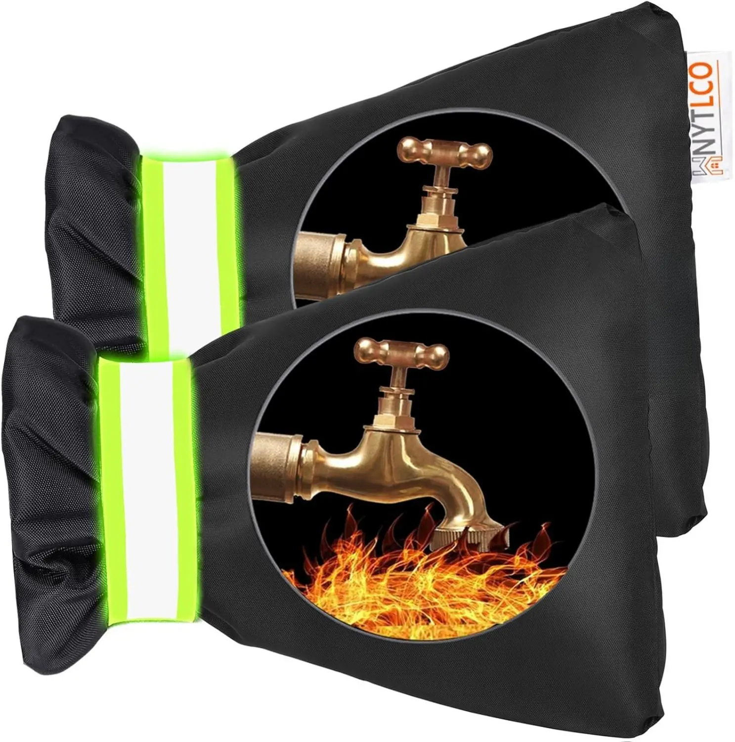 [USA Stock] - 2Pack Outdoor Faucet Covers for Winter,8.3" H x 6.7" W Hose Bib Covers for Winter Freeze Protection, Outside Spigot Cover Insulated Waterproof Water Pipe Protector (Black-2Pack)