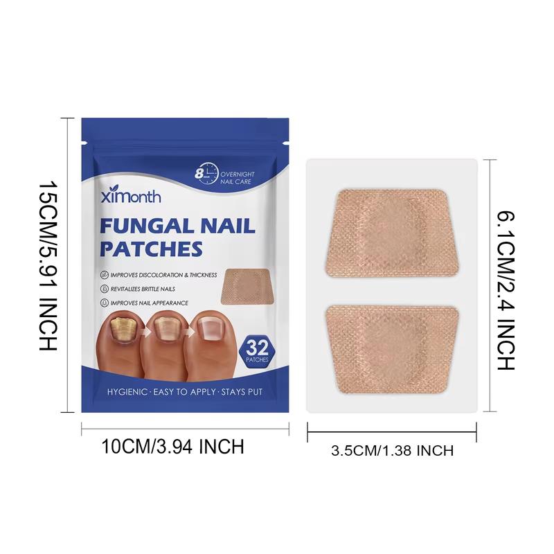 Fungal Nail Patches, Fungal Nail Treatment Patches, 32 Patches Multi-Purpose Toenail Repair Treatment Pads, 8-Hour Nail Treatment Restores Healthy Appearance