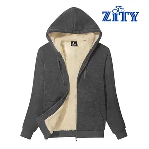 ZITY Hoodies for Women Winter Fleece Sweatshirt - zip up hoodies Thick Sherpa Lined Hooded Jacket sweatshirts Casual Black Womenswear Long Sleeve Basic Coats gifts