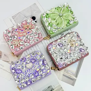 Wallet, Diamond-Studded Creative Multi-Card Slot Large-Capacity Document Storage Card Holder Coin Purse,A delicate gift for friends