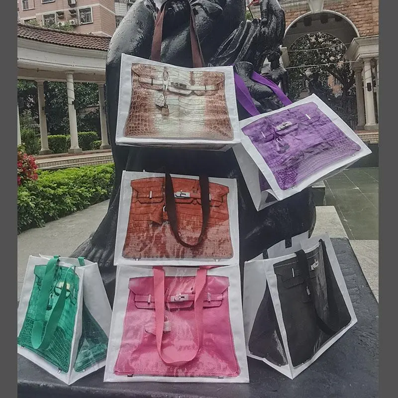 2025 INS blogger's parody creative grocerybags platinum bag remake fashion blogger's same fitness and leisure bag Beach Bag,back to school,back to school haul