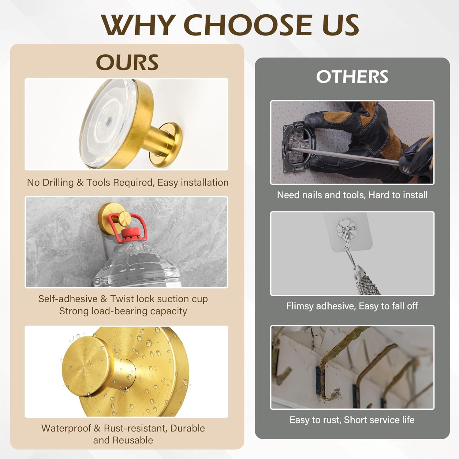 2 Units Suction Cup Hooks Home Essentials for Shower Bathroom Kitchen, Wood Door, Glass Door, Mirror, Tile – Loofah, Towel, Coat, Bath Robe Hook Holder for Hanging up to 15 lbs with Water-Resistant Home Gift Idea Bathroom Accessories