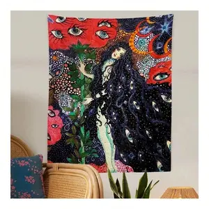 Tapestry  Girl Tapestry Wall Hanging Botanical Celestial Floral Tapestry Hippie Eye Wall Carpets Dorm Decor  SkyCarpet Flower White