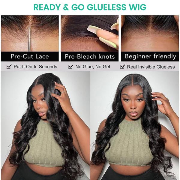 [Spring Must Have] Asteria Hair Ready To Go Glueless Wig Body Wave 7x5/7x4 Pre Cut Lace Closure Human Hair Wigs Bleached Knots with 250% Density #GetReadyforFashionWeek