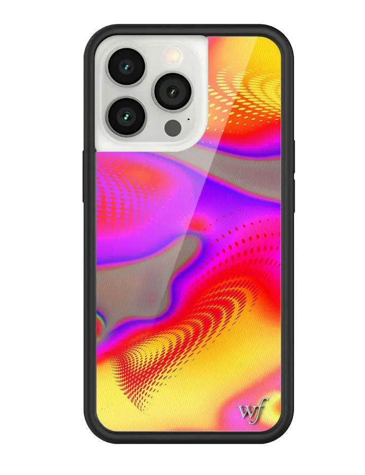 Jaded London Heat Map | Limited Edition iPhone Case | Raised Protective Black Bumper | Women Owned Small Business | Vibrant Heat Map Design Gray Purple Yellow Red Multicolor | Safety Casing Protective | Cellphone Cute Aesthetic