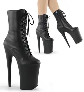 Pleaser Infinity-1020 Women's Platform High Heel Lace-Up Shoe - Stylish All-Seasons Women's Ankle Boot Footwear