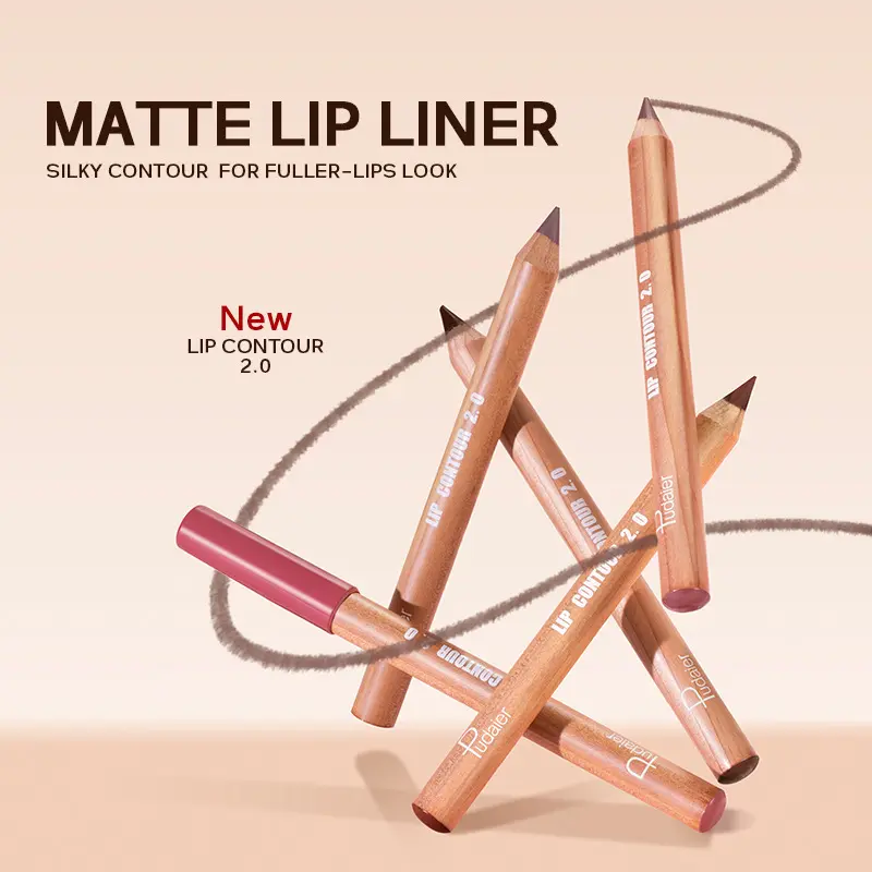 Lip Liner and Lipstick Combo Set with Free Sharpener, Hydrating Long Wear Lipstick, Smooth Non-Feathering Lip Liner, High Shine Pigment Lip Makeup Kit, Ideal Gift for Girls and Women