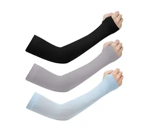 Sun Protection Cooling Arm Sleeves for Men & Women Compression Sleeves for Football Golf & Volleyball in Black Gray and Light Blue