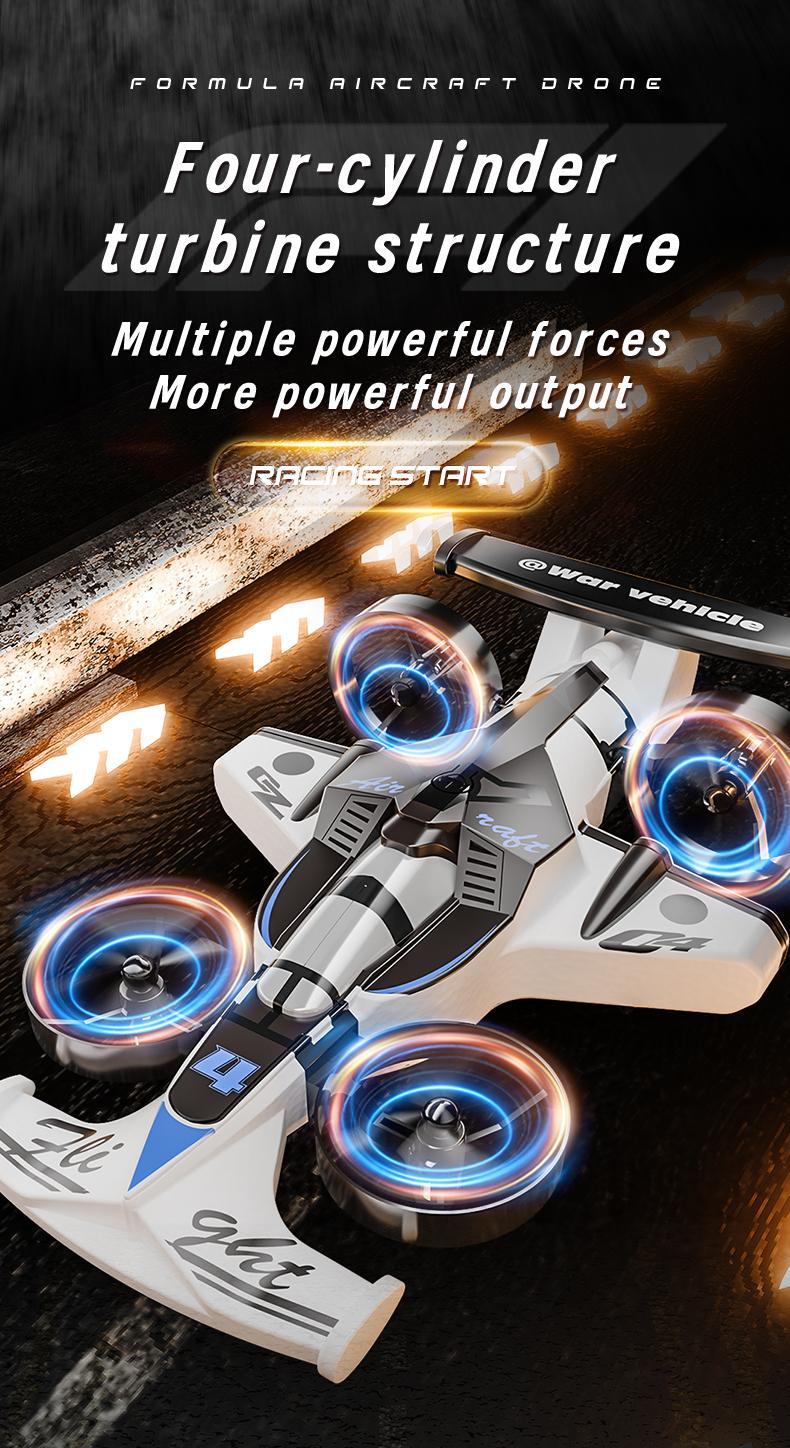 Remote-controlled car and plane combo, 360-degree drift tires, land and air capable, one-touch lift, impact-resistant materials, three adjustable speeds, perfect gift for boys and girls