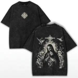 Vintage Washed Virgin Mary T-Shirt: Oversized Christian Streetwear