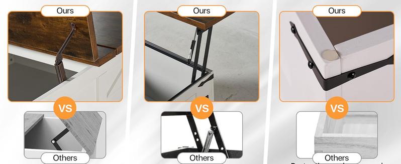 oneinmil 31" Lift Top Coffee Table with Storage Large Hidden Compartment White Square Farmhouse Coffee Table with Outlets USB Ports for Living Room