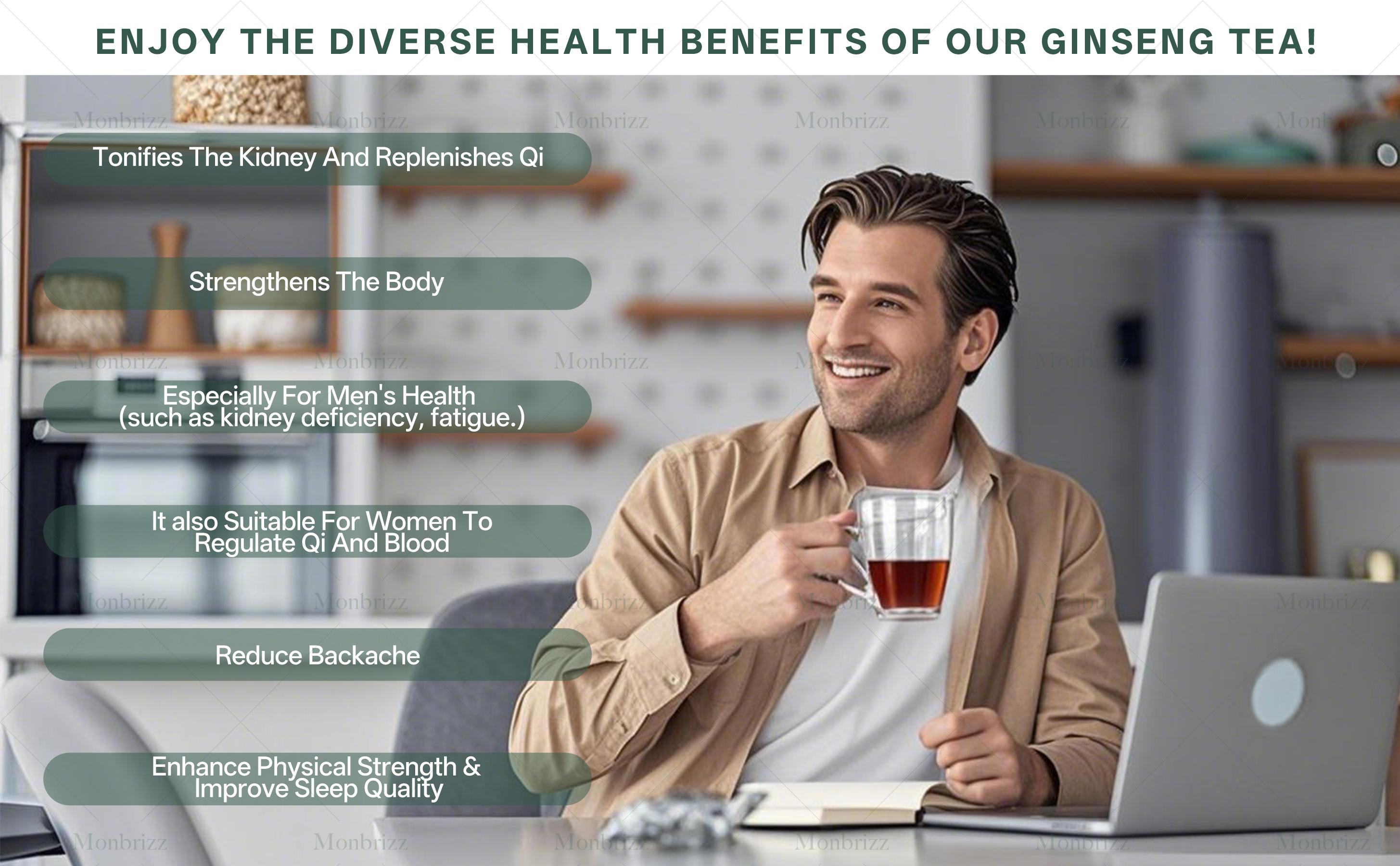 [Upgraded Formula]Kidney Tea Formula Ginseng Five Treasure Tea, Combination Scented Tea, Herbal Health Beverage