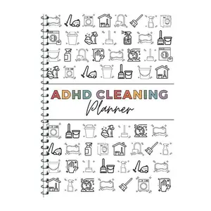 ADHD Cleaning and Organizing Toolkit, Weekly &Monthly &Annual Cleaning Checklist Notebook,Household CleaningSchedule, Organizing Tipsand Chore Planner, ADHD OfficeAccessories