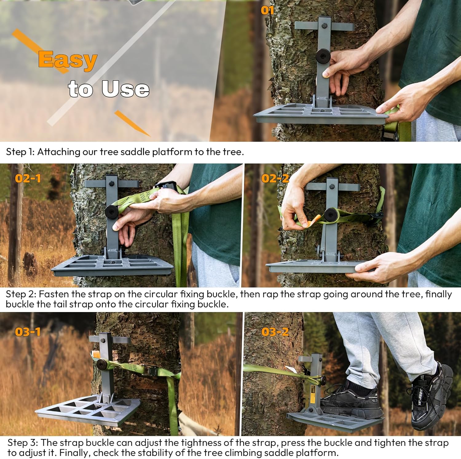 Complete Tree Saddle Hunting Kit, Includes Lightweight Hunting Saddle, 12"x12" Aluminum Platform, 4 Pack Climbing Sticks, Ropes, Bridge & Tether – All-in-One Mobile System for Saddle Hunters Complete Tree Saddle Hunting Kit, Includes Lightweight Hunting Saddle, 12"x12" Aluminum Platform, 4 Pack Climbing Sticks, Ropes, Bridge & Tether – All-in-One Mobile System for Saddle Hunters