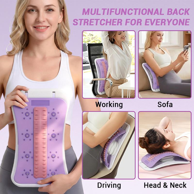 Back Stretcher 3 Level Adjustable Lumbar Back Cracker Board, Back Cracking Device, Back Massager for Scoliosis, Spine Decompression Back Stretching Device